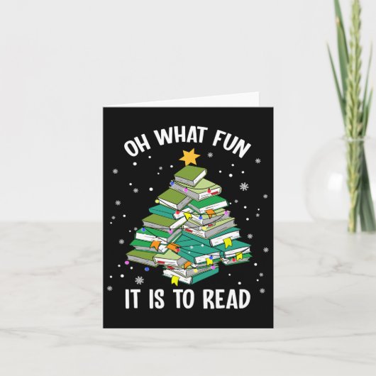 Oh wat leuk is het om kerstboom boek liefde te lez kaart (Voorkant)