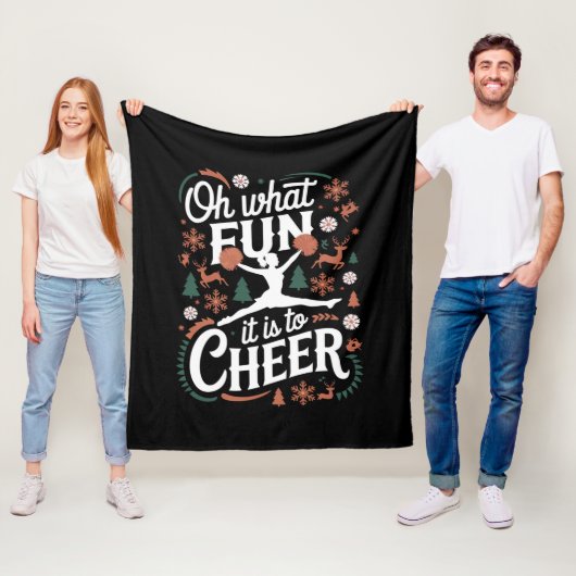 Oh wat leuk is het om lelijke cheerleading xmas te fleece deken (In situ)