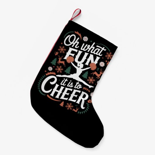 Oh wat leuk is het om lelijke cheerleading xmas te kleine kerstsok (Voorkant (Hangend))