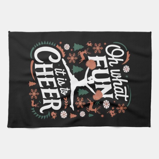 Oh wat leuk is het om lelijke cheerleading xmas te theedoek (Horizontaal)