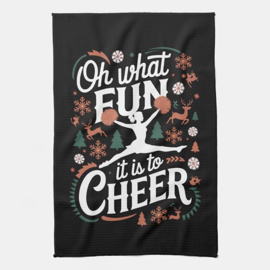 Oh wat leuk is het om lelijke cheerleading xmas te theedoek (Verticaal)
