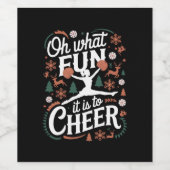 Oh wat leuk is het om lelijke cheerleading xmas te wijn etiket (Enkel label)