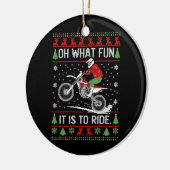 Oh wat leuk is het om te fietsen lelijke kerst keramisch ornament (Links)