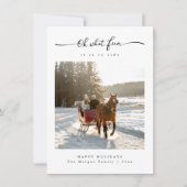 Oh wat leuk is het om te rijden familie foto kerst feestdagenkaart (Voorkant)