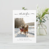 Oh wat leuk is het om te rijden familie foto kerst feestdagenkaart (Staand voorkant)