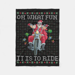 Oh wat leuk is het om te rijden motorfiets kerstca fleece deken