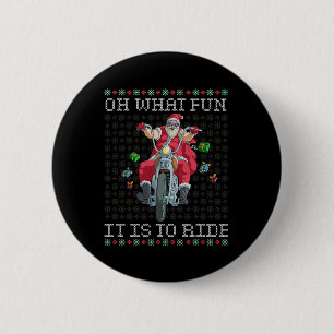 Oh wat leuk is het om te rijden motorfiets kerstca ronde button 5,7 cm