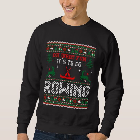 Oh wat leuk is om te gaan roeien kerstcadeau trui (Voorkant)