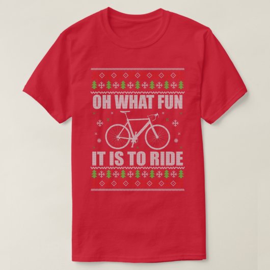 Oh, wat leuk is voor Ride Bike lomp kerstakel T-shirt (Design voorkant)