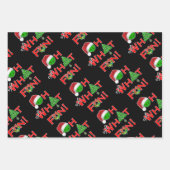 Oh wat leuk kerst pickleball groen en rood inpakpapier vel (Voorkant)