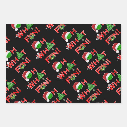 Oh wat leuk kerst pickleball groen en rood inpakpapier vel (Voorkant)