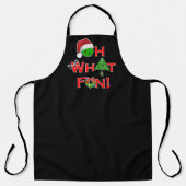 Oh wat leuk Kerst Pickleball Keuken Zwart Schort (Voorkant)