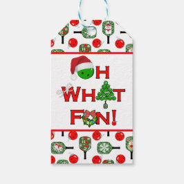 Oh wat leuk Kerst Pickleball Paddles & Balls Cadeaulabel
