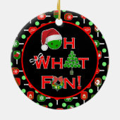 Oh wat leuk Kerst Pickleball Paddles Zwart Keramisch Ornament (Achterkant)