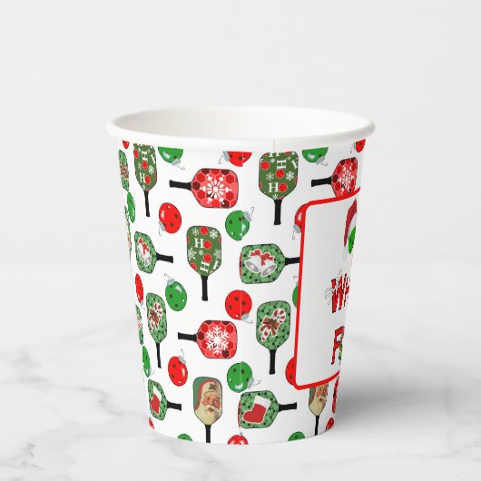 Oh wat leuk kerst pickleball rood en groen papieren bekers (Rechts)