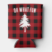 Oh Wat leuk Kerst Rood Zwart Buffel Plaid Blikjeskoeler (Voorkant)