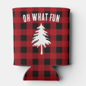 Oh Wat leuk Kerst Rood Zwart Buffel Plaid Blikjeskoeler (Achterkant)