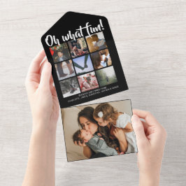 Oh, wat leuk kerstfeest helemaal gepersonaliseerd  all in one uitnodiging