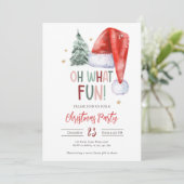 Oh wat leuk kerstfeest kerstmuts kaart (Staand voorkant)