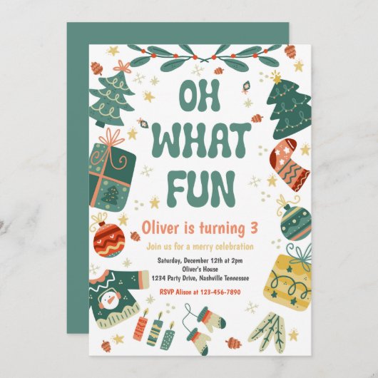 Oh wat leuk | Kerstfeest voor de winter Kaart (Voorkant / Achterkant)