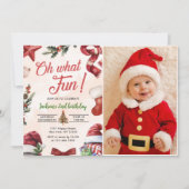 Oh wat leuk Kerstmis 2e verjaardagsfeestje foto Kaart (Voorkant)