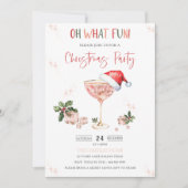 Oh wat leuk kerstmuts kerstfeest uitnodiging (Voorkant)