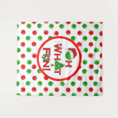 Oh wat leuk kerstpickleball feest rood groen wandkleed (Voorkant (horizontaal))