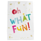 OH WAT LEUK leuke moderne kleurrijke typografie Medium Cadeauzakje (Achterkant)
