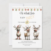 Oh wat leuk leuke rendieren feestdagen feest kaart (Voorkant)