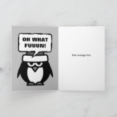 Oh wat leuk leuke Santa pinguin cartoon kerst Feestdagen Kaart (Binnen)