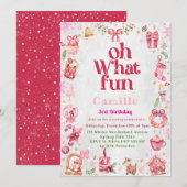 Oh wat leuk meisje kerstverjaardag uitnodiging. kaart (Voorkant / Achterkant)