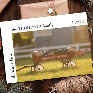 Oh wat leuk minimaal kerstplezier Kinder foto Feestdagenkaart