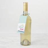 OH WAT LEUK mint streep heldere kleurrijke typogra Flessenhanger (Schuin)