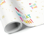 OH WAT LEUK moderne leuke heldere kleurrijke typog Cadeaupapier (Rol Hoek)