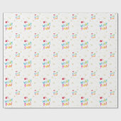 OH WAT LEUK moderne leuke heldere kleurrijke typog Cadeaupapier (Vlak)