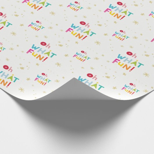 OH WAT LEUK moderne leuke heldere kleurrijke typog Cadeaupapier (Hoek)