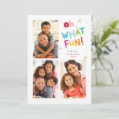 OH WAT LEUK moderne leuke kleurrijke typografie Feestdagenkaart (Staand voorkant)