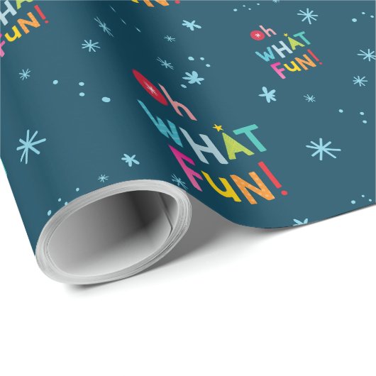 OH WAT LEUK moderne schattige quote kleurrijke typ Cadeaupapier (Rol Hoek)