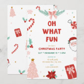 Oh wat leuk! Mooie kinderkerstfeest uitnodigingen (Voorkant / Achterkant)