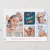 OH WAT LEUK MULTI FOTO moderne kleurrijke typograf Feestdagenkaart (Voorkant)