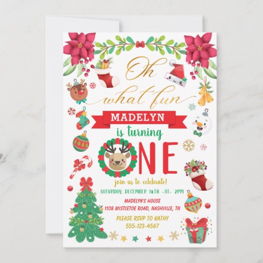 Oh wat leuk om een kerstdag te worden. kaart (Voorkant)