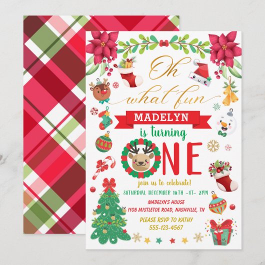 Oh wat leuk om een kerstdag te worden. kaart (Voorkant / Achterkant)