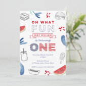 Oh, wat leuk om één, rood wit blauw te zijn, eerst kaart (Staand voorkant)