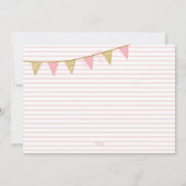 Oh, wat leuk om een roze en gouden eerste verjaard kaart (Achterkant)