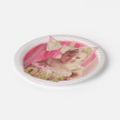 Oh, wat leuk om een roze en gouden eerste verjaard papieren bordje (Gekanteld)