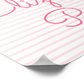 Oh, wat leuk om een roze en gouden eerste verjaard poster (Hoek)