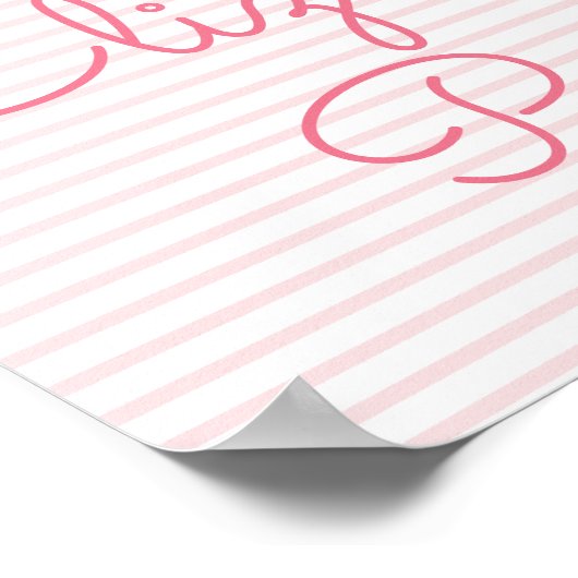 Oh, wat leuk om een roze en gouden eerste verjaard poster (Hoek)