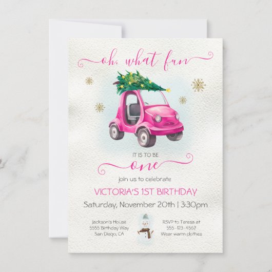 Oh wat leuk om één speelgoed auto kerst verjaardag kaart (Voorkant)