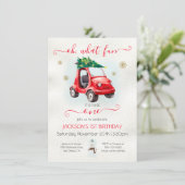 Oh wat leuk om één speelgoed auto kerst verjaardag kaart (Staand voorkant)