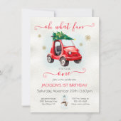 Oh wat leuk om één speelgoed auto kerst verjaardag kaart (Voorkant)